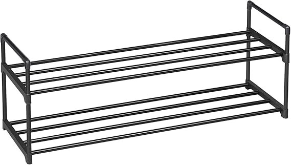 SONGMICS Shoe Rack, 2-Tier Metal Shoe shelf, Storage Organizer, Up to 10 Pairs, for Living Room, ... | Amazon (US)