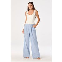 ASTR the Label | Linsey Striped Wide Leg Linen Pants in Blue stripe | Size L | ASTR The Label (US)