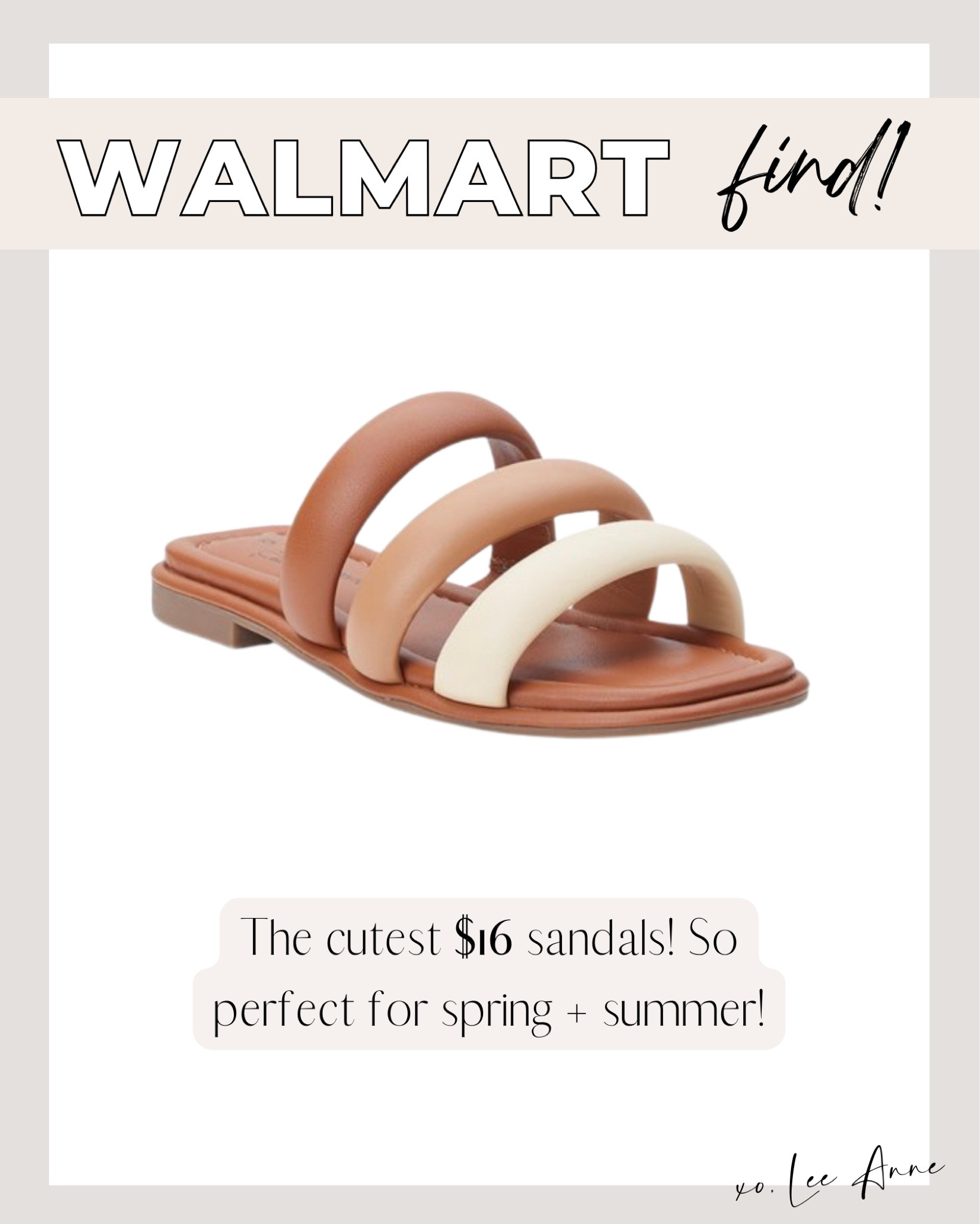The cutest $16 sandals at Walmart! 

Lee Anne Benjamin 🤍

#LTKshoecrush #LTKstyletip #LTKsalealert