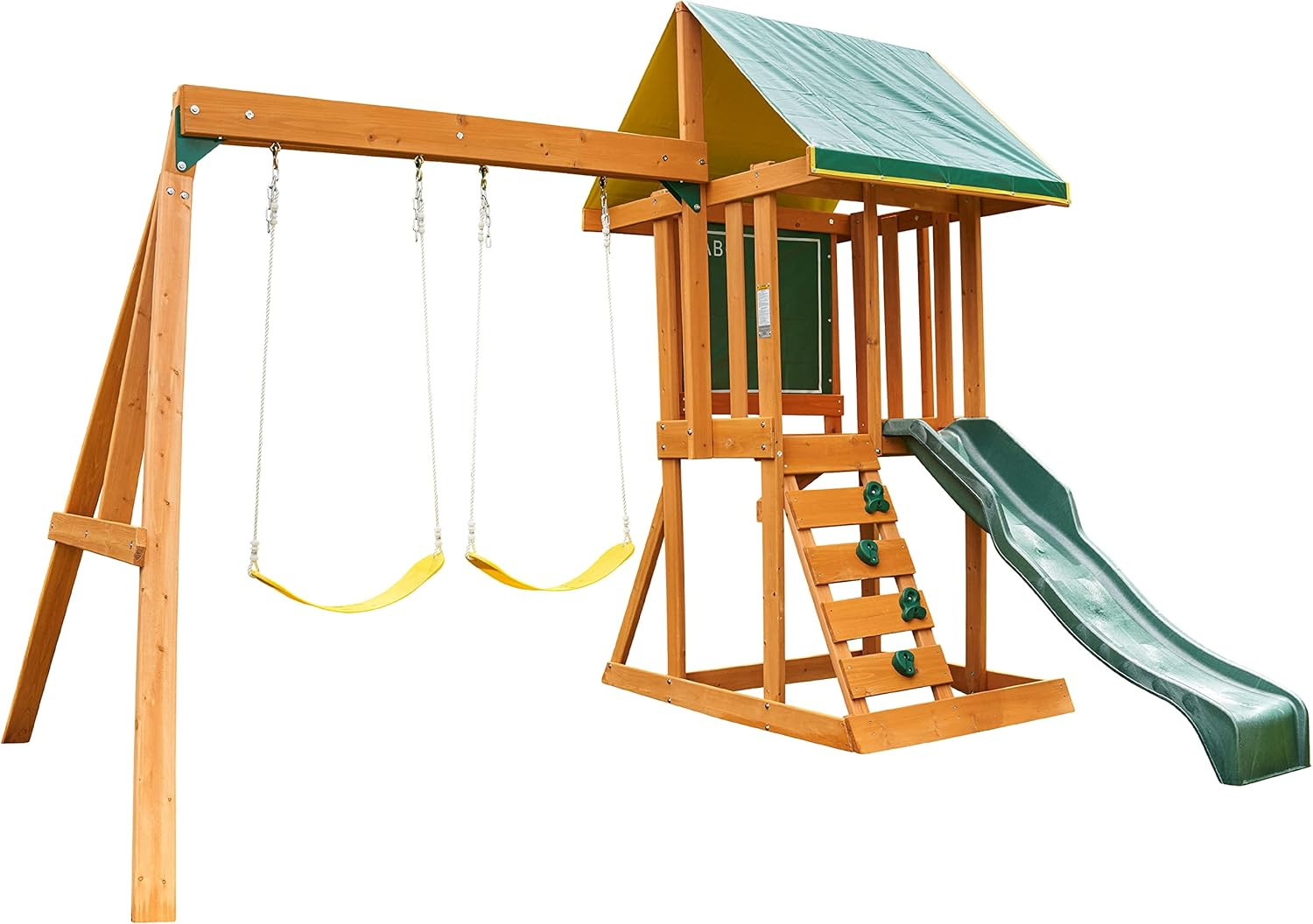KidKraft Big Backyard Appleton Wooden Swing Set | Amazon (US)