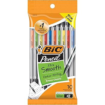 BIC Xtra-Smooth Mechanical Pencils With Erasers, Medium Point (0.7mm), 10-Count Pack, Mechanical ... | Amazon (US)