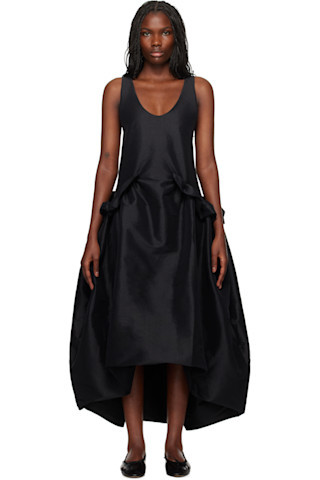 Kika Vargas - SSENSE Exclusive Black Ramya Midi Dress | SSENSE
