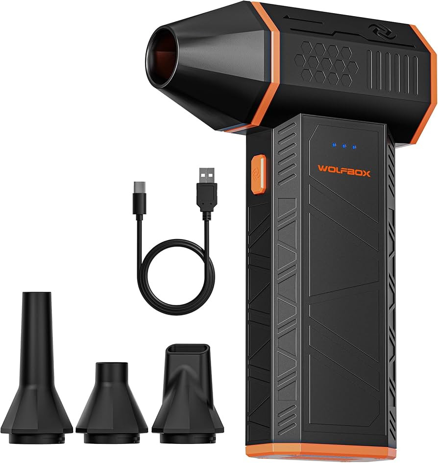 WOLFBOX MF50 Compressed Air Duster-110000RPM Super Power Electric Air Duster, 3-Gear Adjustable M... | Amazon (US)