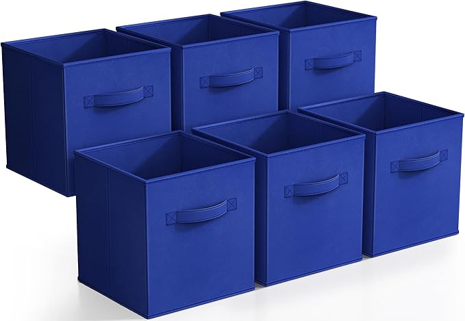 Sorbus Foldable Storage Cubes - 6 Fabric Baskets for Organizing Pantry, Closet, Shelf, Nursery, P... | Amazon (US)