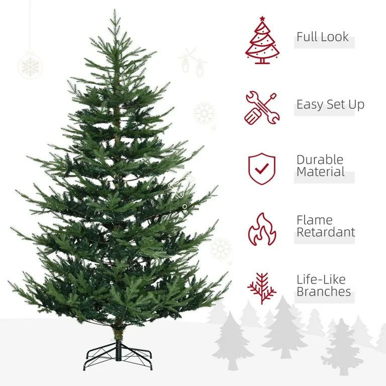 HOMCOM 7.5ft Christmas Tree  Pencil Xmas Tree with 1218 Realistic Branches  Steel Base  Auto Open... | Walmart (US)