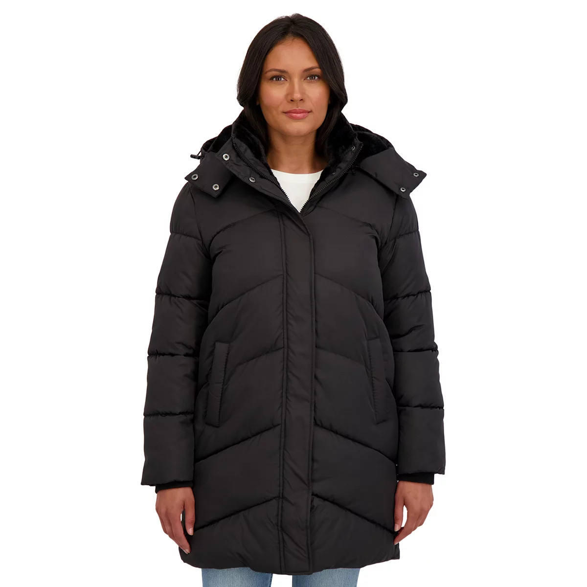 Women's Sebby Collection Cozy Lined Puffer Coat | Kohl's