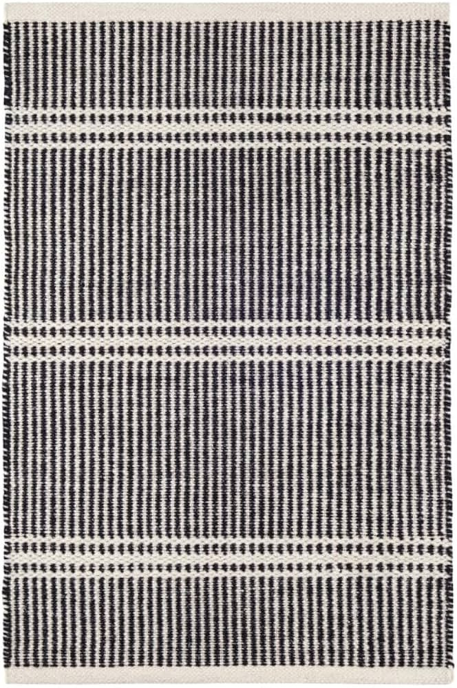 Dash and Albert Malta Wool Area Rug - 2' x 3' Black/Ivory - Coastal Charm Handwoven Wool Accent R... | Amazon (US)