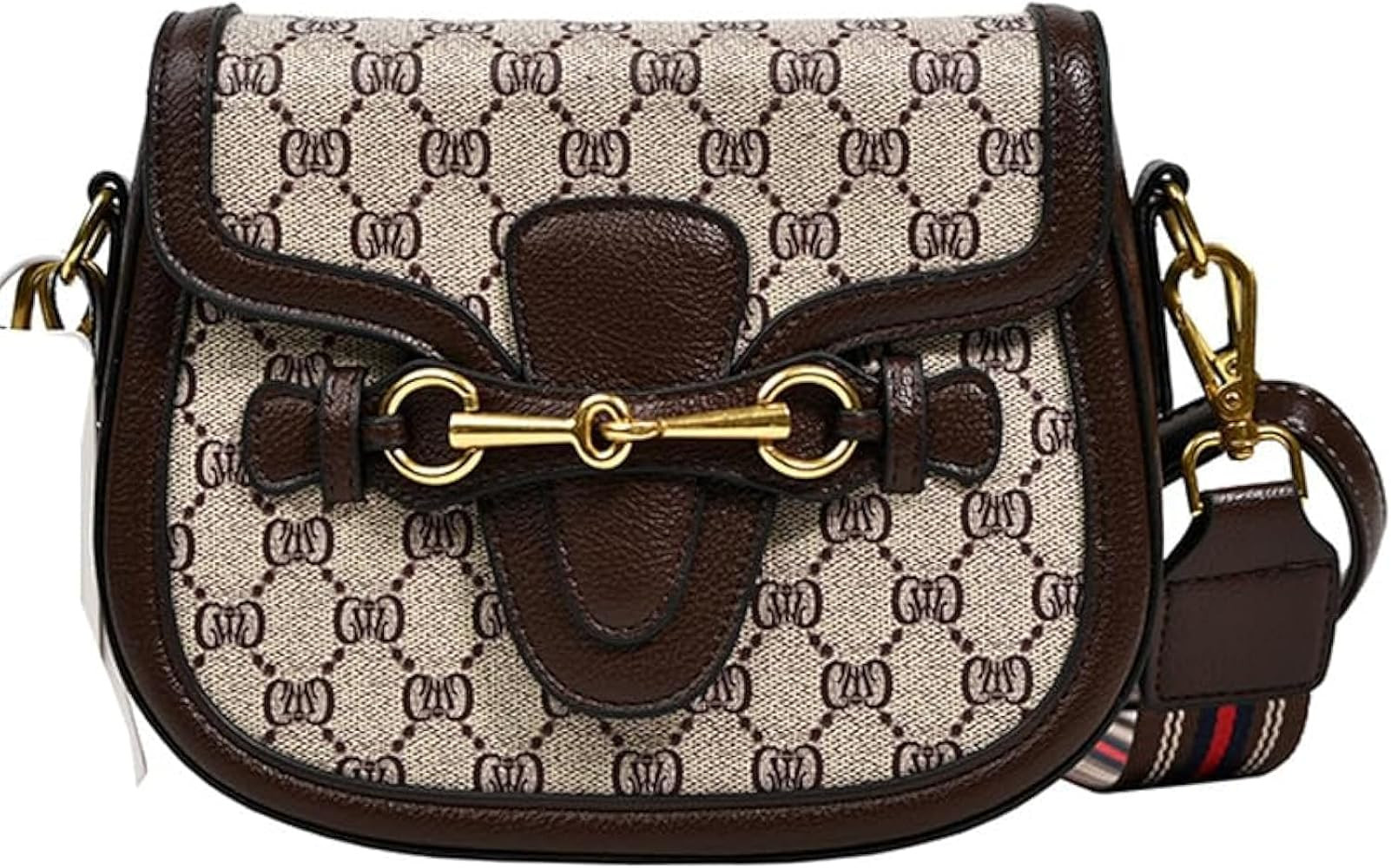 Women's Small Crossbody Bags with Golden Buckle Artificial Leather Purse Handbag in Fashionable D... | Amazon (US)