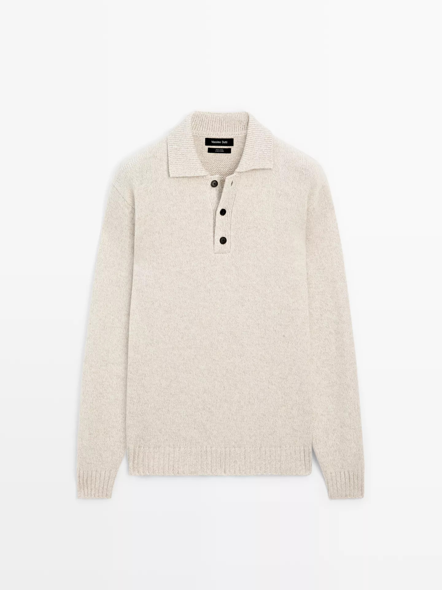 Wool knit polo sweater | Massimo Dutti US