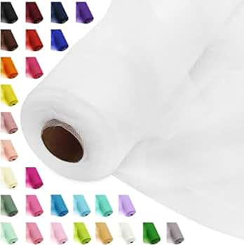 54" by 20 Yards Tulle Fabric Rolls White Tulle Ribbon Tutu Spool Bolt for DIY Wedding Decoration ... | Amazon (US)