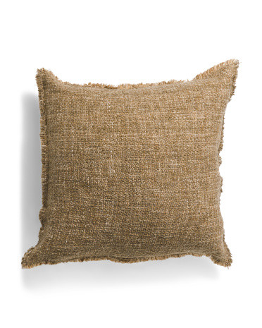 22x22 Textured Pillowcase With Frayed Edge | TJ Maxx