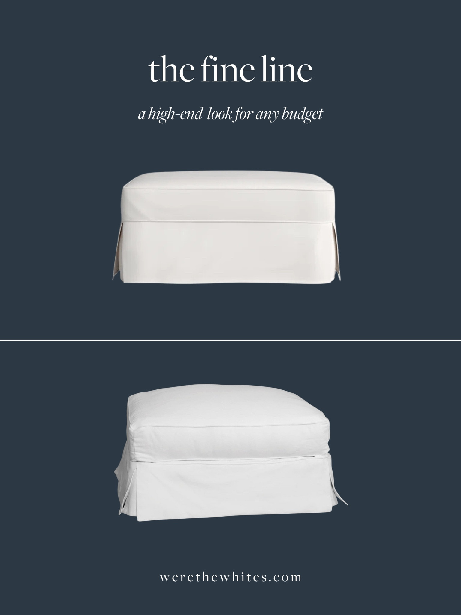 A white skirted ottoman is a timeless piece to add to your home. A classic. I love this option (top) from Birch Lane, but it’s near $500 which is quite expensive for such a simple staple. I found this identical option included in the Amazon Prime Sale that’s only $150!!