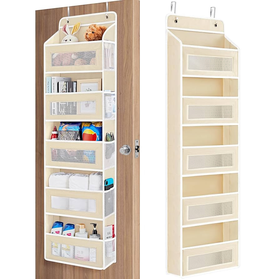JARLINK Over The Door Organizer Storage, 5 Shelf Hanging Door Organizer with 5 Large Capacity Poc... | Amazon (US)