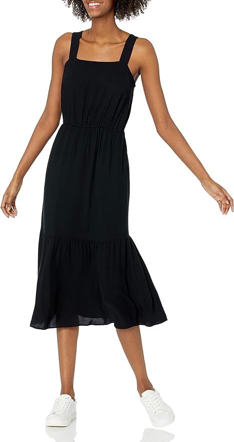 Amazon Essentials Women's Fluid Twill Tiered Midi Summer Dress | Amazon (US)