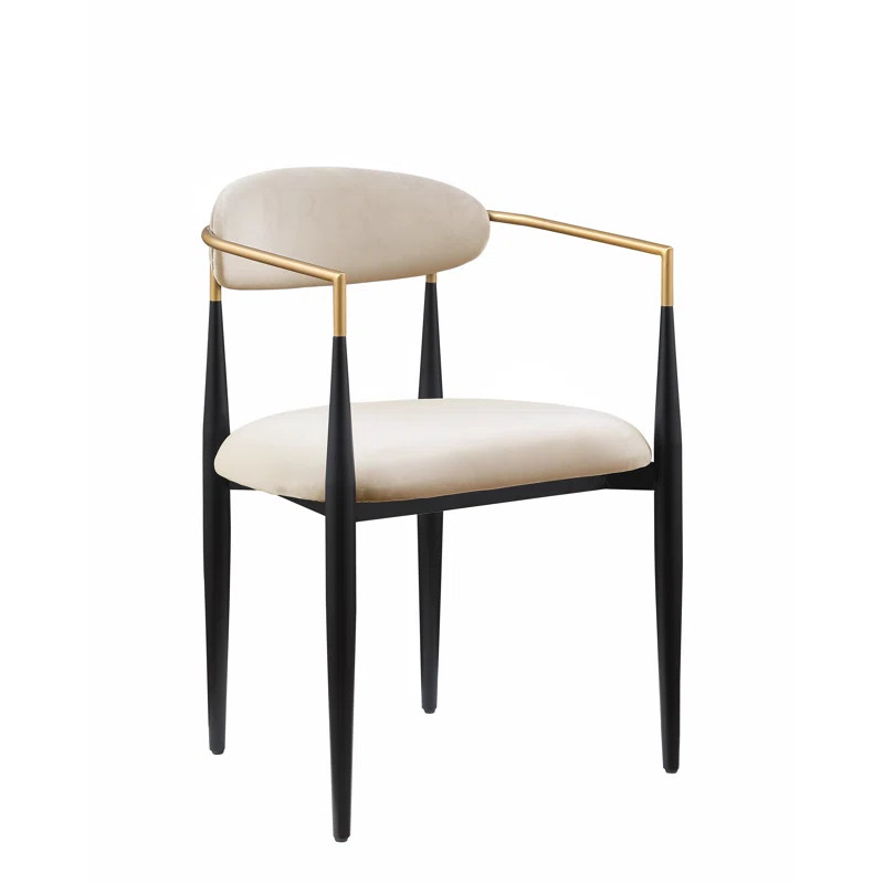 Arsema Velvet Upholstered Back Arm Chair Dining Chair | Wayfair North America