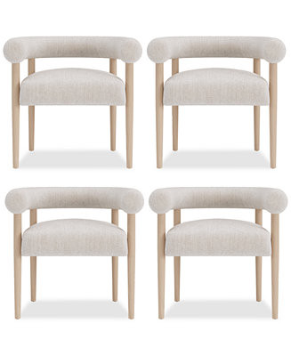 Lunare 4-Pc. Rolled Back Chair Set, Created for Macy's - Macy's | Macy's