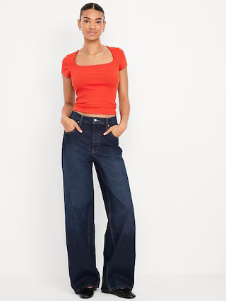 Mid-Rise Slouchy Wide-Leg Jeans | Old Navy (US)