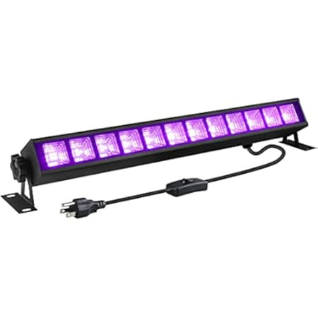 Upgraded 36W LED Black Light Bar, Premium LED Blacklight Flood Light with Plug+Switch+5ft Cord, Ligh | Amazon (US)