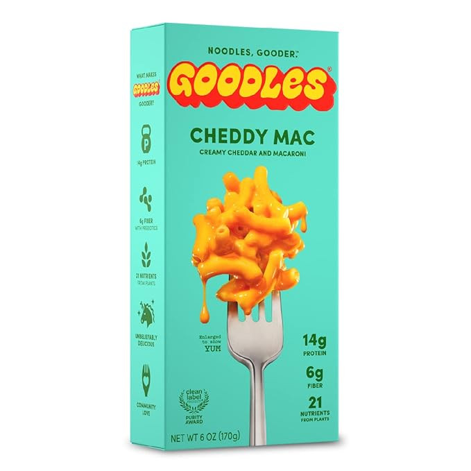 Goodles Cheddy Mac Creamy Cheddar and Macaroni Pasta - Nutrient Packed with Real Cheese, Fiber, P... | Amazon (US)