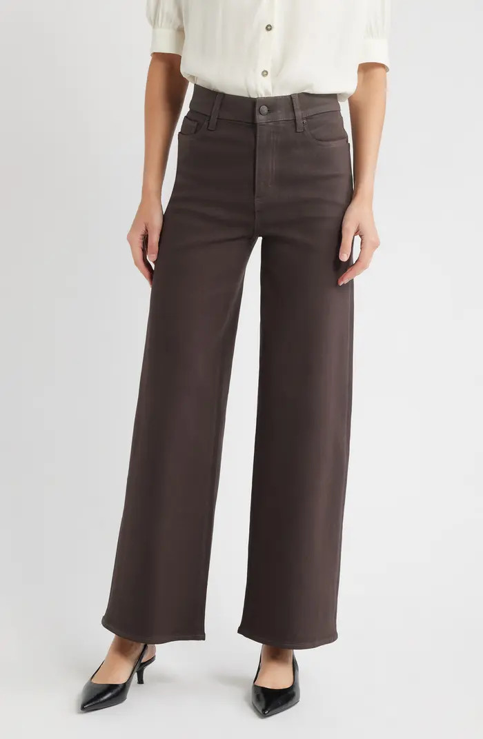 Le Slim Palazzo Coated High Waist Wide Leg Jeans | Nordstrom