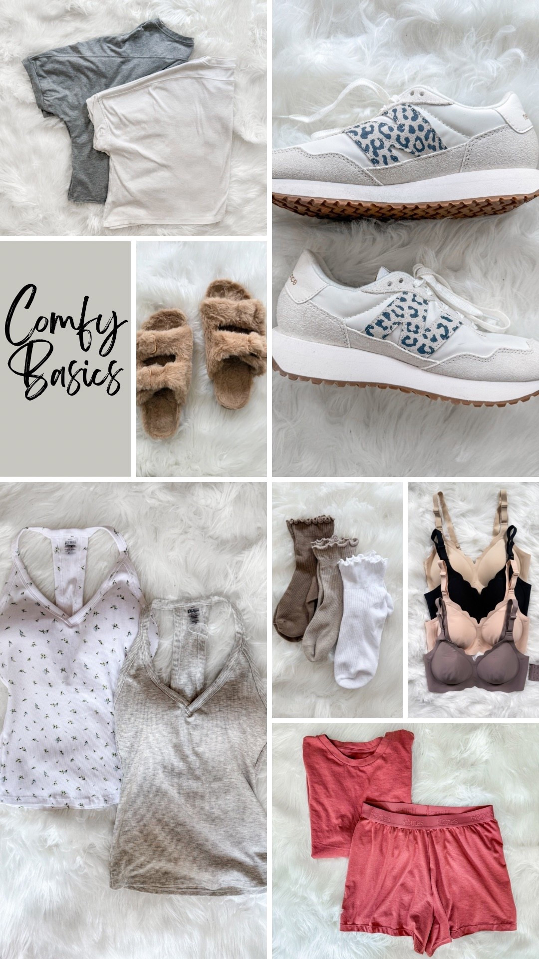 Must have soft basics, slippers, neutral sneakers, wireless seamless bra, soft sleep shots set, ruffle socks for women, ribbed tanks with built in bras

#LTKActive #LTKOver40 #LTKFindsUnder50