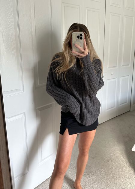AE It Knit Skort. AE Whoa So Cozy Waffle Sweater wearing size XS, charcoal.  #AEpartner #AEjeans @americaneagle American Eagle. American Eagle outfitters. Fall fashion. Winter fashion. Denim. Jeans. Wide leg baggy jeans. Loungewear.  #outfit #ootd #outfitoftheday #outfitofthenight #outfitvideo #coldweatheroutfits #nightoutoutfit #holidaystyle #holidayoutfit #whatiwore #style #outfitinspo #outfitideas

#LTKsalealert #LTKSeasonal #LTKfindsunder50