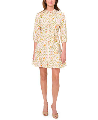 Petite Belted Collared Shirt Dress | Macy's