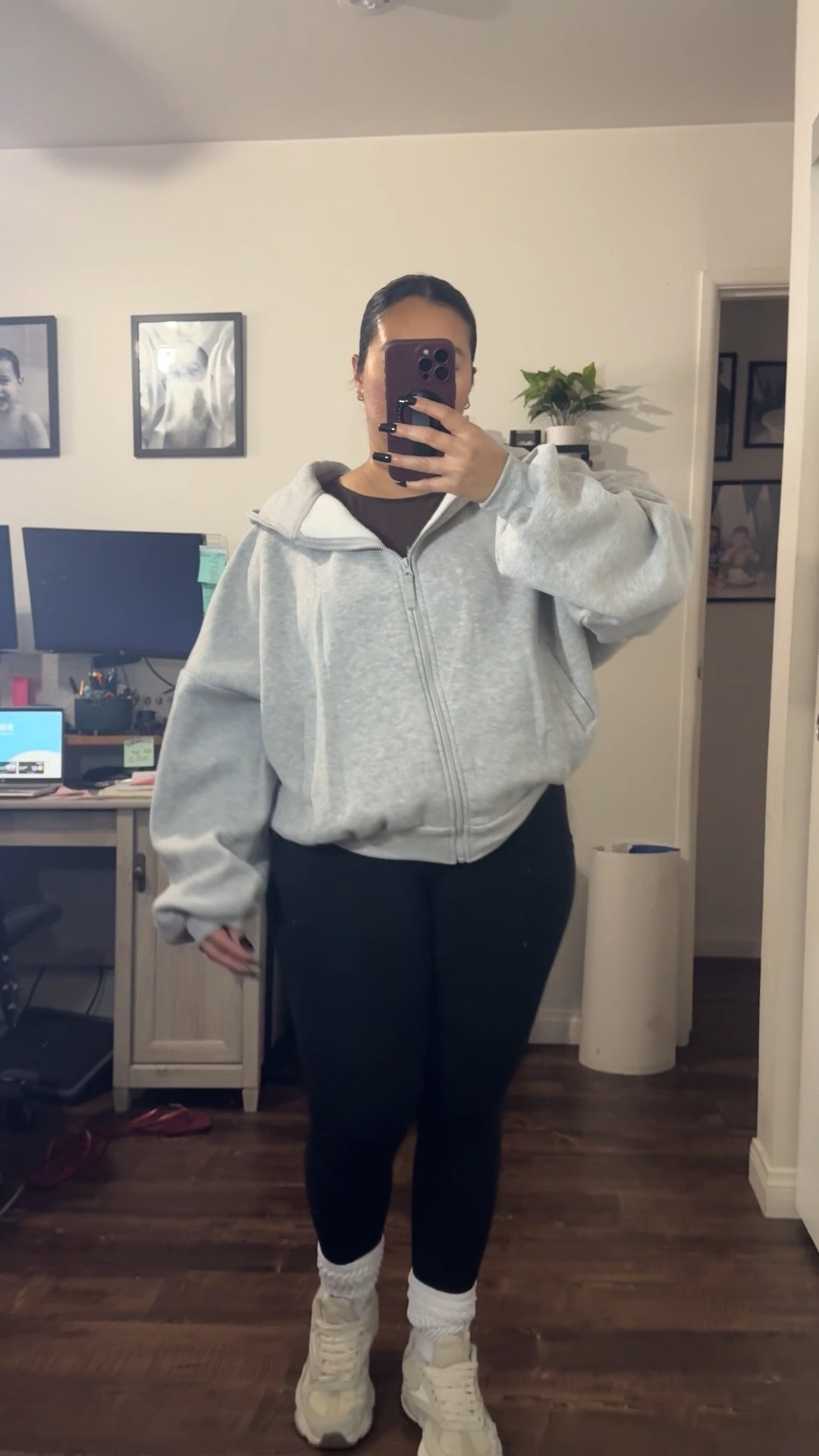 Love a cozy oversized sweater. The viral blogilates sweater is back and she’s the cutest. So cozy and quality is amazing. 

Sweater- XL / I wanted an oversized fit. A little cropped but because I sized up it runs big 
Long sleeve underneath- large / tts / sheer/ super comfortable 
Leggings- medium / tts / what proof 
Sneakers- 8.5/ tts 

Cozy outfit 
Casual outfit 
Midsize fashion
Midsize outfit 
Airport outfit 
Travel outfit 
Mom outfit idea 
Cyber week 
Ootd 

#LTKMidsize #LTKCyberWeek #LTKootd

#LTKActive #LTKootd #LTKMidsize
