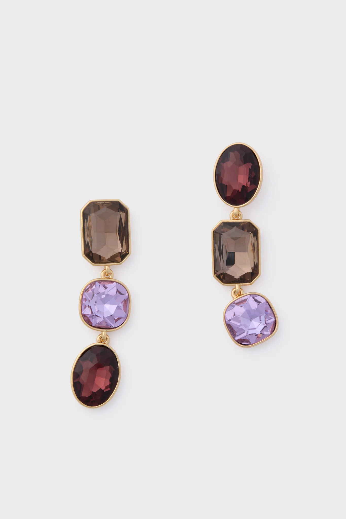 Purple Multi Greenwich Triple Drop Earrings | Tuckernuck (US)