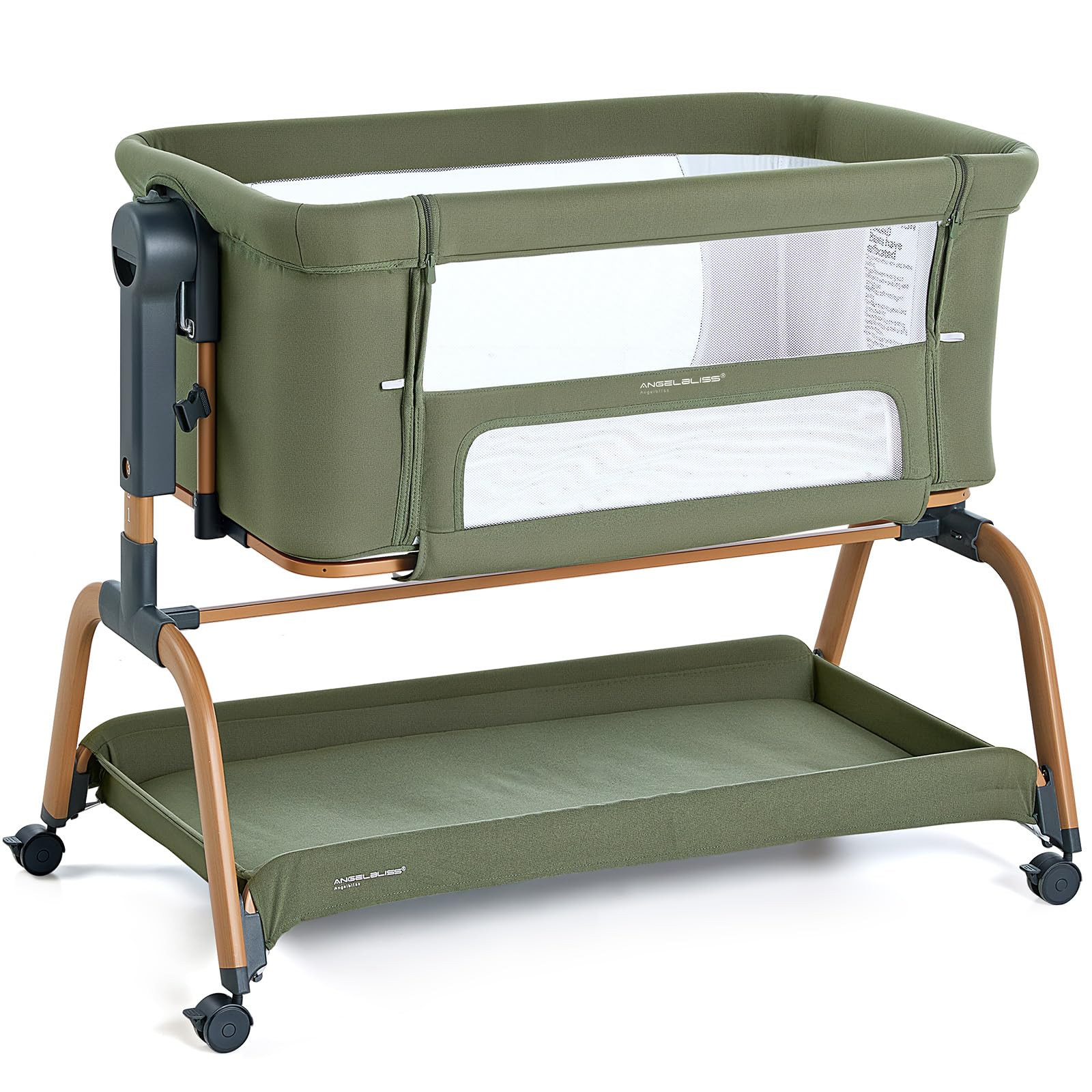 ANGELBLISS 3 in 1 Baby Bassinet, Rocking Bassinets Bedside Sleeper with Comfy Mattress and Wheels... | Amazon (US)