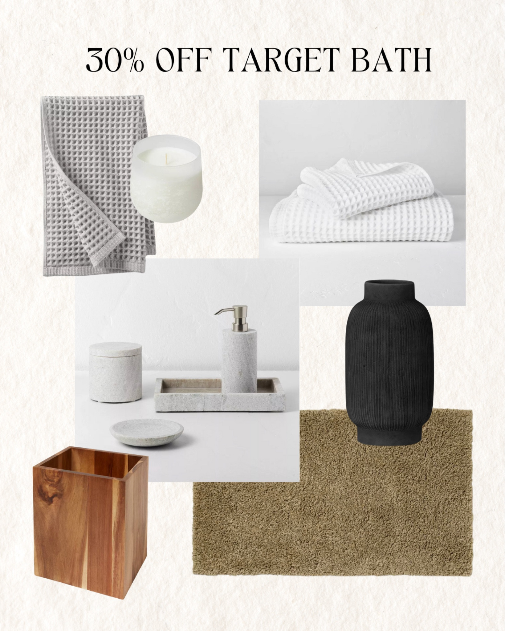 Shop my master bathroom favorites from Target 🖤🤍 30% off right now!

Target home, target circle week, target sale, target bathroom essentials, master bathroom ideas, master bathroom decor, guest bathroom decor, guest bath ideas, elegant bathroom ideas, sleek guest bathroom, neutral bathroom decor 

#LTKxTarget #LTKsalealert #LTKhome