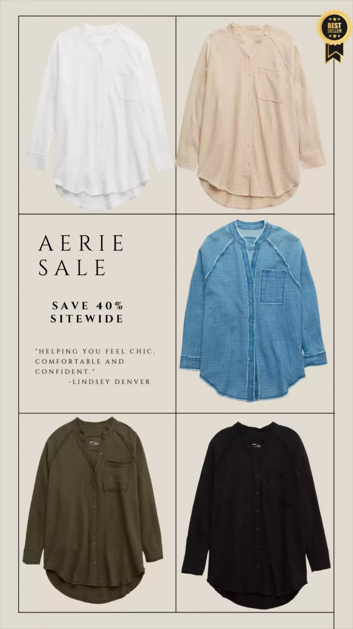 Aerie Pool-To-Party Cropped Shirt curated on LTK