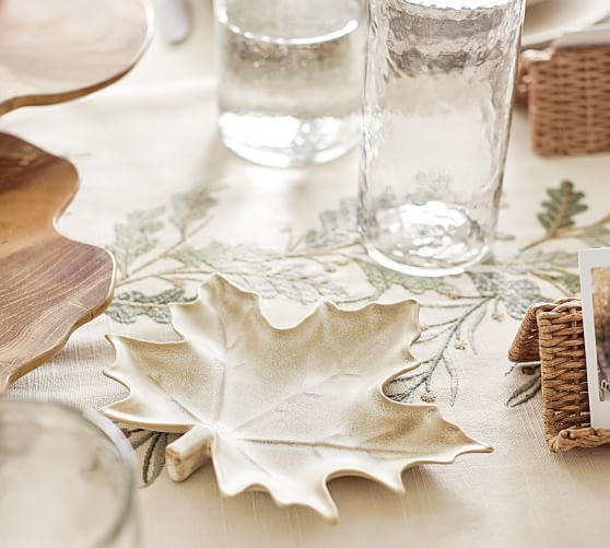Ridge Maple Leaf Stoneware Appetizer Plates - Set of 4 | Pottery Barn (US)