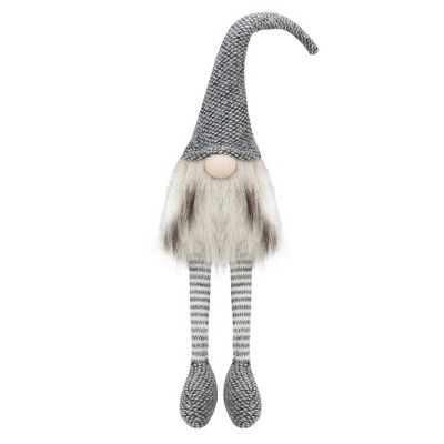 Northlight 15" Beige and Gray Plush Sitting Elf Tabletop Christmas Decoration | Target