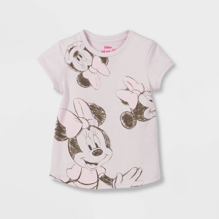 Toddler Girls' Minnie Mouse Printed T-Shirt - Light Pink 12M | Target