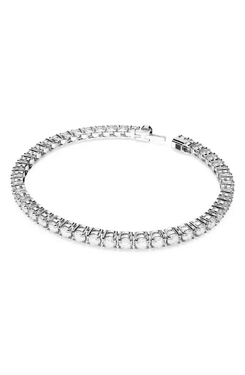 Swarovski Re Matrix Tennis Bracelet in Silver at Nordstrom, Size X-Large | Nordstrom