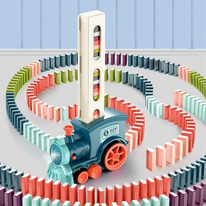 Automatic Domino Train, Dominos Set for Kids Creative Domino Game Toy for Children, Dominoes for ... | Amazon (US)