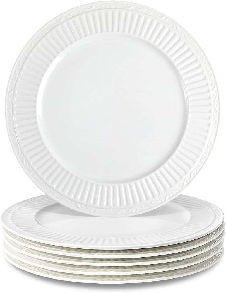 Vidalenta Porcelain Dinner Plates Set of 6, Large Salad Plates Round Dessert Plates, 10.5 inch Di... | Amazon (US)