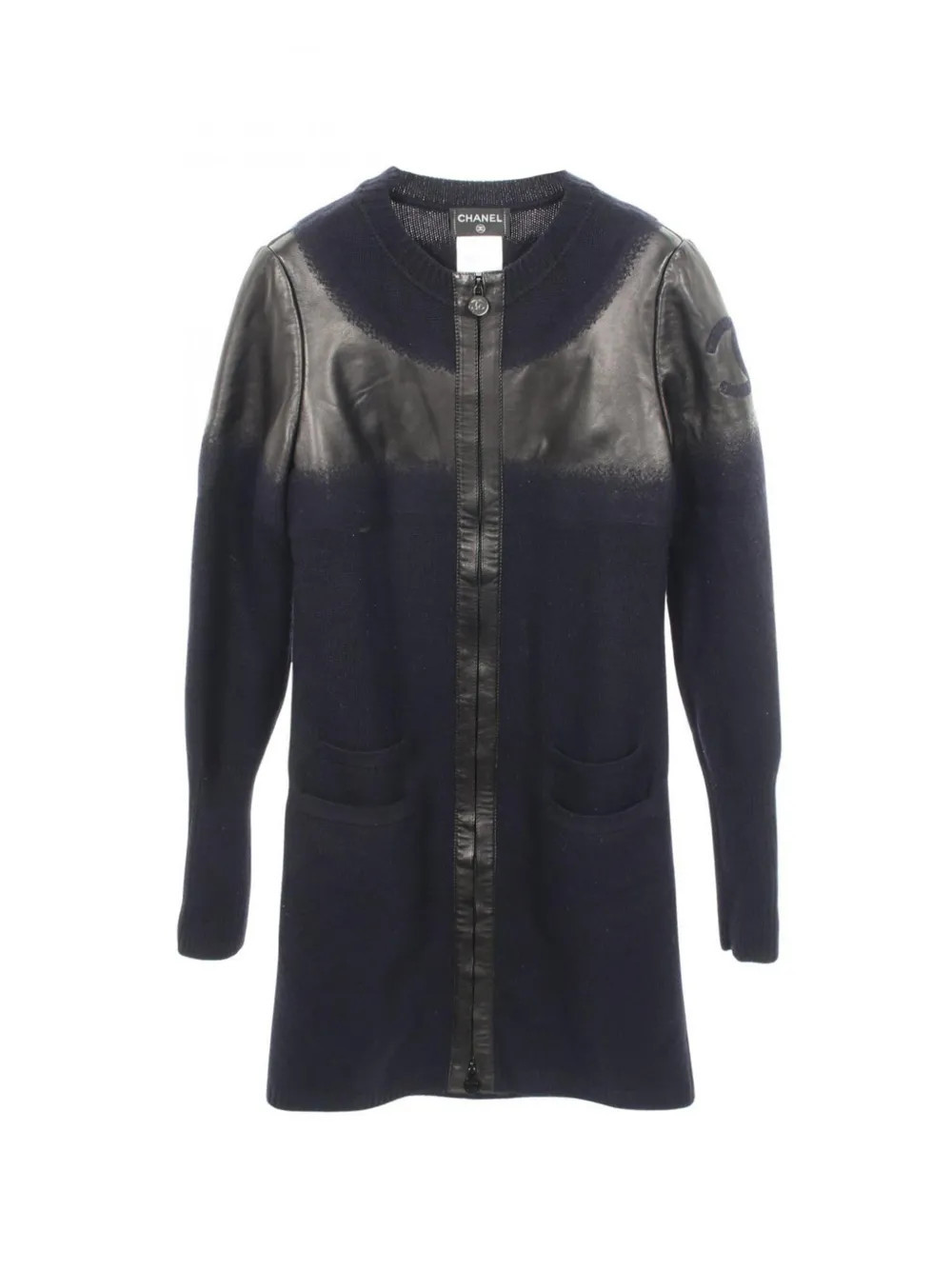 CHANEL Pre-Owned 1986-1988 logo-detail jacket - Blue | Farfetch Global