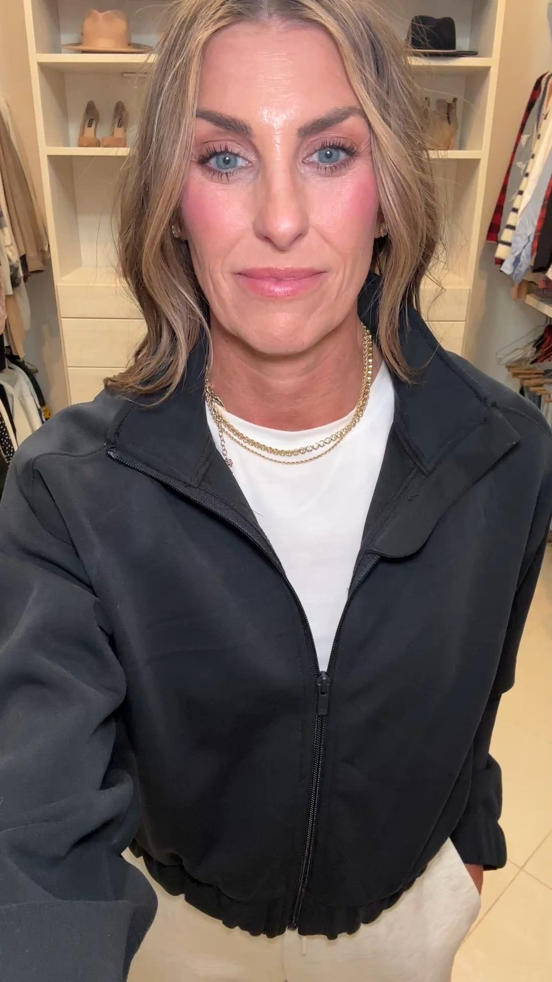 Breaking up the set and throwing on the best slightly cropped airy sleek jacket. This is such a great piece to have on hand for in between temperatures. Perfect for chilly morning walks, evenings outdoors or after a workout. I’m in XS in jacket & joggers and Small in the white tee  

#LTKootd #LTKOver40 #LTKActive