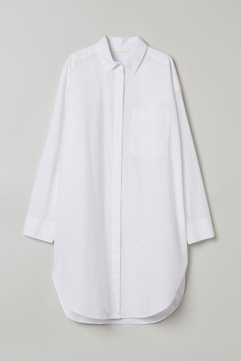 Long Cotton Shirt | H&M (US + CA)