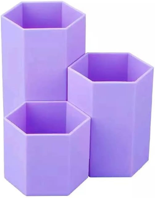 Pencil Holder for Desk Purple Pen Organizer for Desk Pen Cup Office Stationary Organizer for Desk... | Amazon (US)