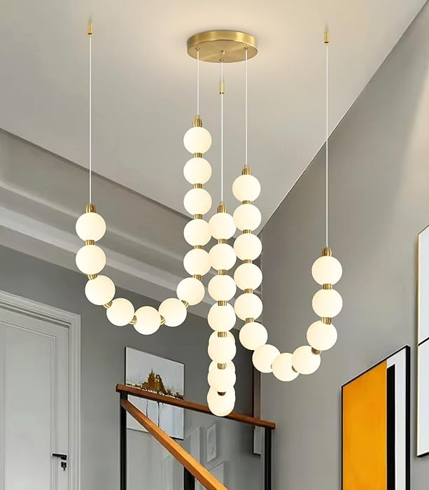 Modern Chandeliers LED Dimmable Light Acrylic Balls Ceiling Pendant Lighting for Living Room Dini... | Amazon (US)
