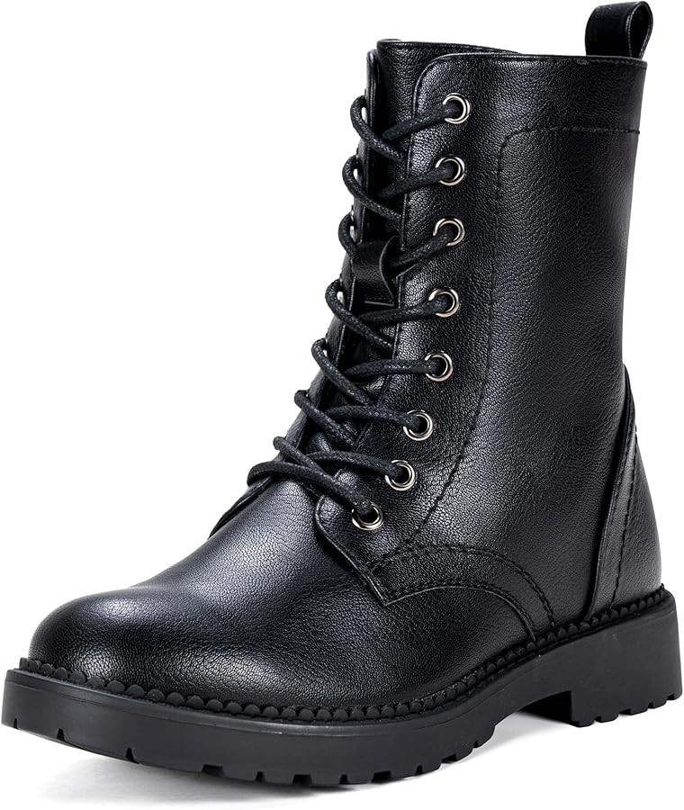 Vepose Women's 25 Combat Ankle Boots Fashion Lace up Inner Zipper Booties | Amazon (US)