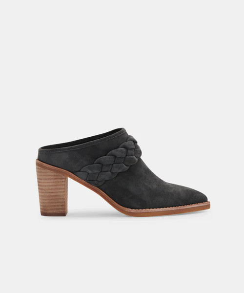 SERLA MULES IN ANTHRACITE SUEDE | DolceVita.com