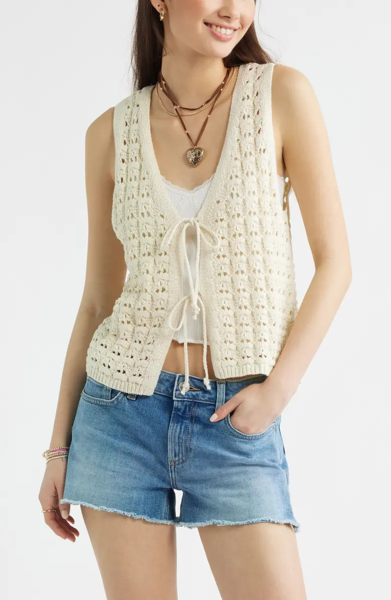 BP. Tie Front Cotton Sweater Vest | Nordstrom | Nordstrom