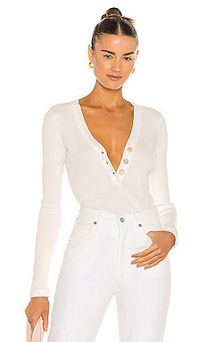 Citizens of Humanity Scarlett Rib Henley in Cream Pink from Revolve.com | Revolve Clothing (Global)