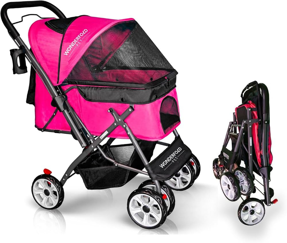 WONDERFOLD P1 Folding Pet Stroller with Zipperless Entry & Reversible Handle Bar Featuring Storag... | Amazon (US)