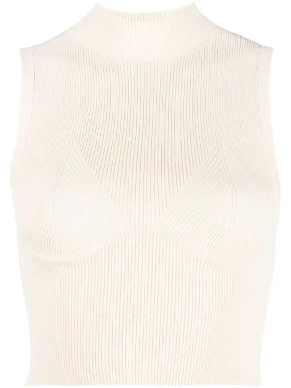 ribbed-knit cropped top | Farfetch Global