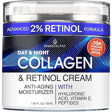 Collagen Face Cream with Retinol & Hyaluronic Acid – Anti Aging Moisturizer for Women & Men, Fi... | Amazon (US)